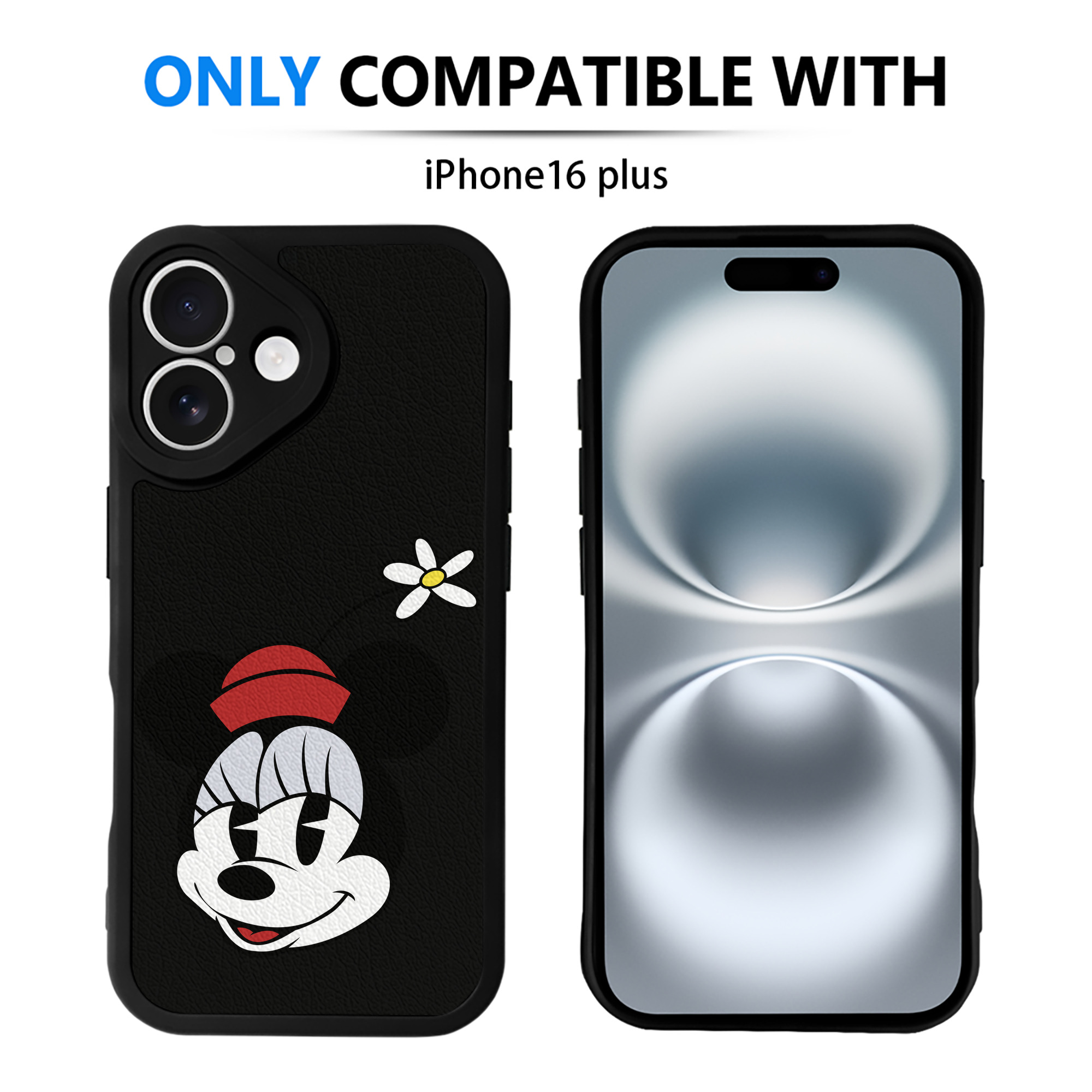 （画像用） ミッキーマウス Mickey Mouse 【iPhone 16シリーズ対応】シリコンスマホケース（レザー調） 材質：シリコン